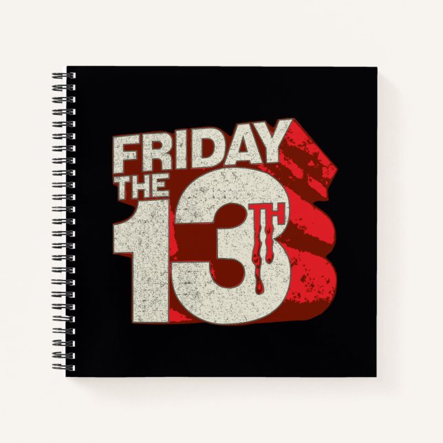 Friday the 13th | Bleeding Stacked 3D Logo Notebook (Front)
