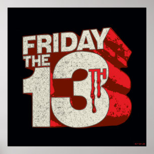 Friday the 13th   Bleeding Stacked 3D Logo Poster