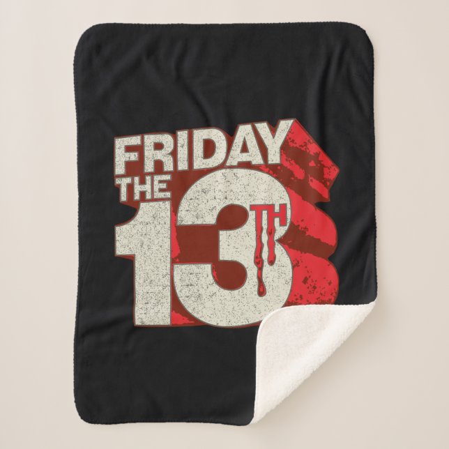 Friday the 13th | Bleeding Stacked 3D Logo Sherpa Blanket (Front)