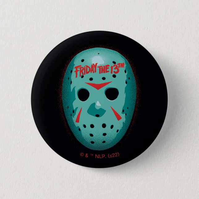 Friday the 13th | Blue Hockey Mask Graphic 6 Cm Round Badge (Front)