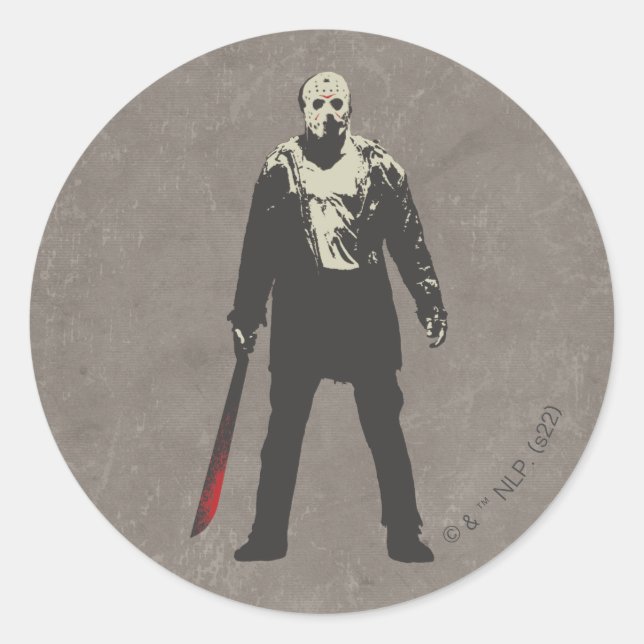 Friday the 13th | Jason Voorhees Character Art Classic Round Sticker (Front)