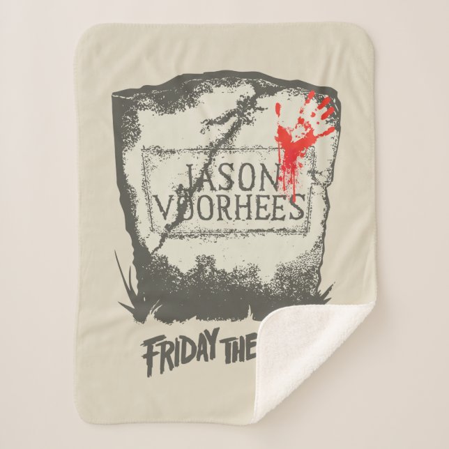 Friday the 13th | Jason Voorhees Headstone Sherpa Blanket (Front)