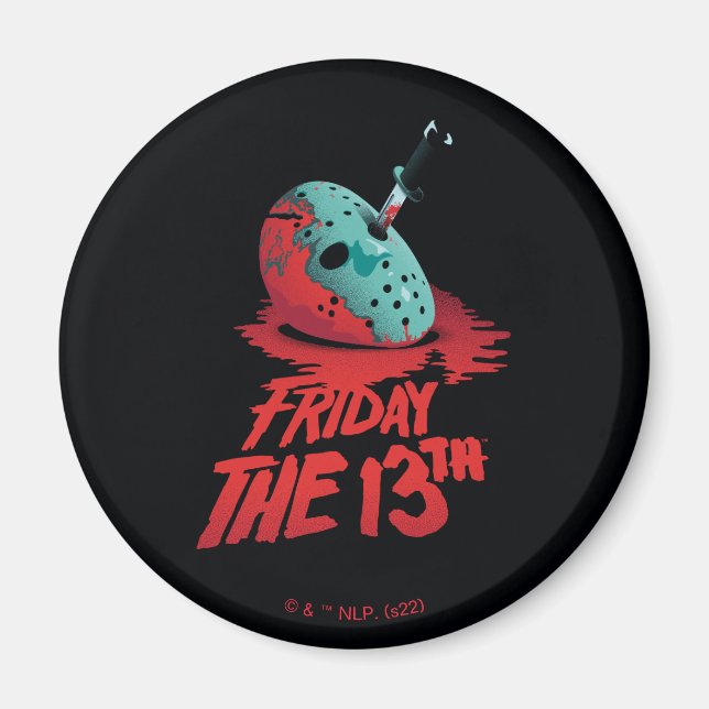 Friday the 13th | Knife Through Blue Hockey Mask Magnet (Front)