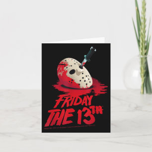 Friday The 13th Mask Blood Halloween Design  Card