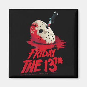 Friday The 13th Mask Blood Halloween Design Magnet