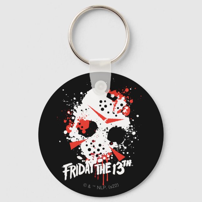 Friday the 13th | Paint Splatter Hockey Mask Key Ring (Front)