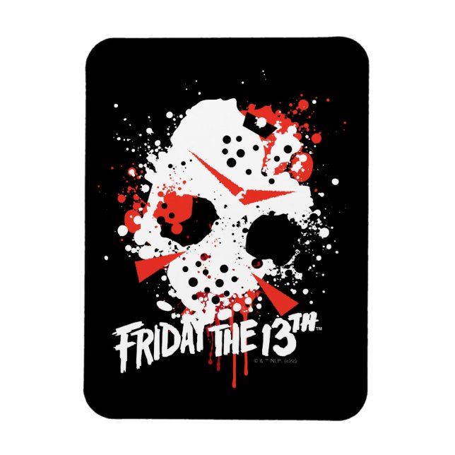 Friday the 13th | Paint Splatter Hockey Mask Magnet (Vertical)