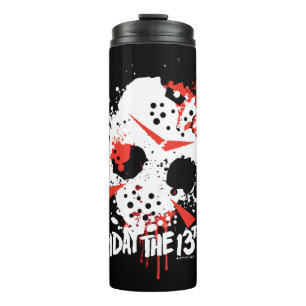 Friday the 13th   Paint Splatter Hockey Mask Thermal Tumbler