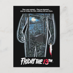 Friday the 13th   Silhouette Camp Theatrical Art Postcard