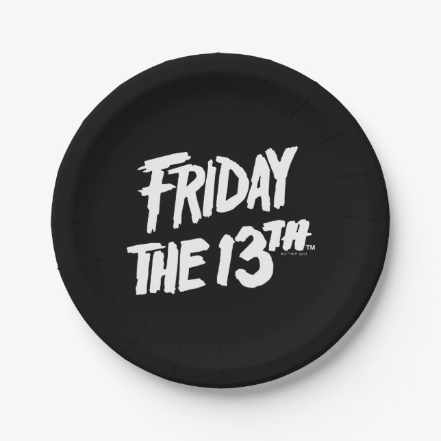 Friday the 13th | Stacked Painted Logo Paper Plate (Front)