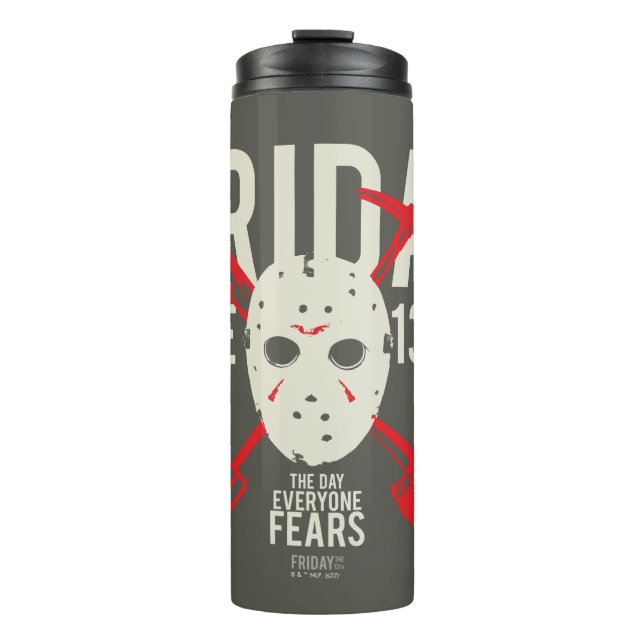 Friday the 13th | Weapons Cross Hockey Mask Thermal Tumbler (Front)