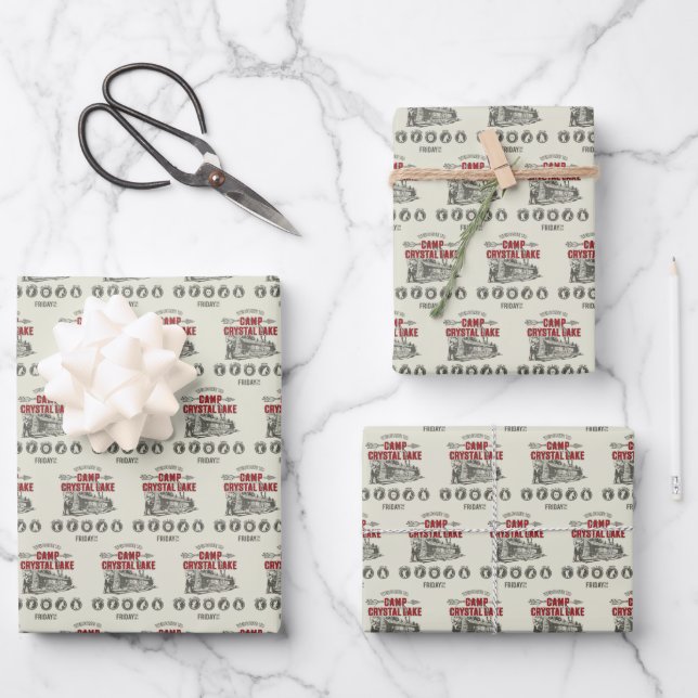 Friday the 13th | Welcome to Camp Crystal Lake Wrapping Paper Sheet (Front)
