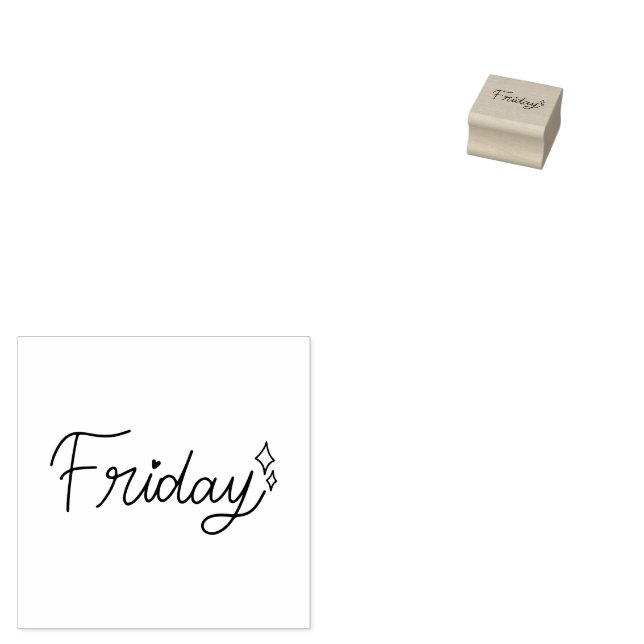 Friday Weekday Journal Design Rubber Stamp (Stamped)