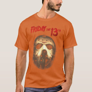Fridayhe 13th Jason Voorhees Hockey Mask Distresse T-Shirt