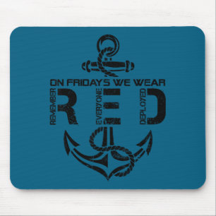 Fridays we wear red sailor anchor us military supp mouse pad
