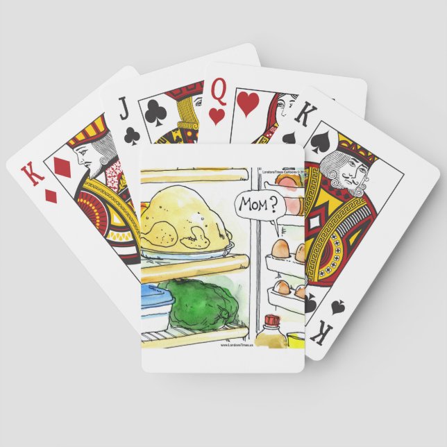 Fridge Chicken Egg Family Funny Playing Cards (Back)