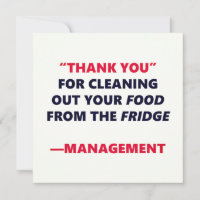 Fridge Cleaning Funny Thank You Office Humour
