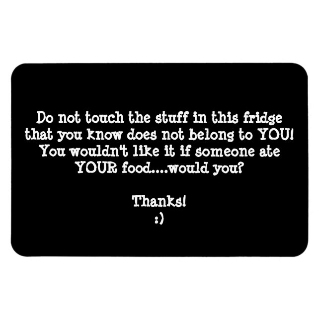 Fridge Food Thief Warning-Customise It. Magnet (Horizontal)