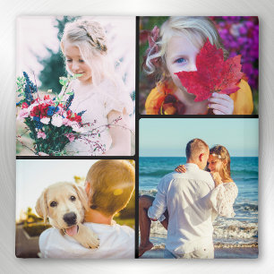 Fridge Magnet 4 Photos Rounded Template