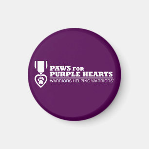 Fridge Magnet Button - Purple w White Logo