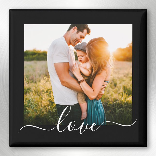 Fridge Magnet Photo Template Love Text Black (Creator Uploaded)