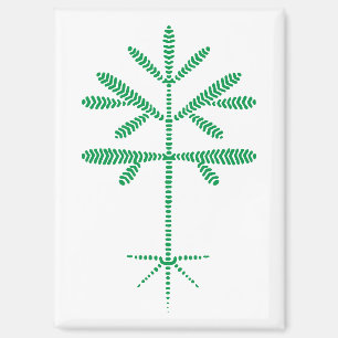Fridge Magnet with Green Sapling