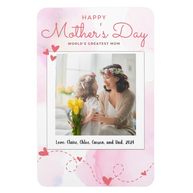 Fridge Photo Magnet for Mother's Day, Personalised (Vertical)