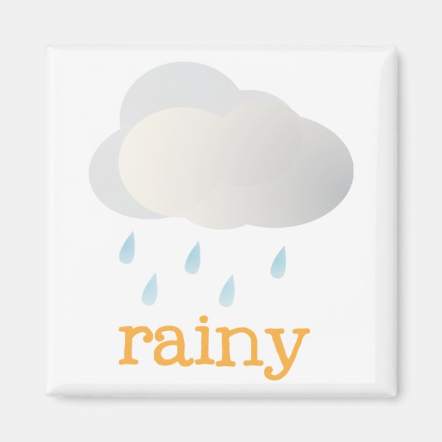 Fridge Weather - RAINY Magnet (Front)