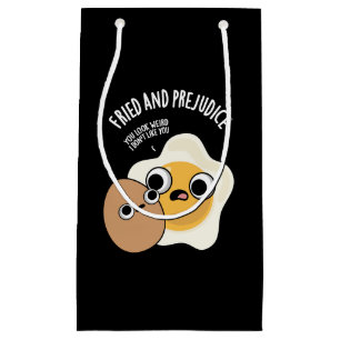 Fried And Prejudice Funny Egg Puns Dark BG Small Gift Bag