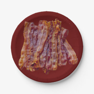 Fried bacon paper plate