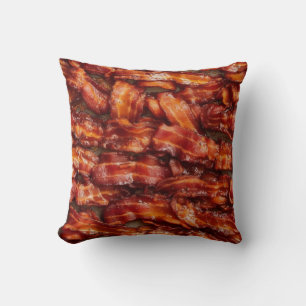 Fried Bacon Repeating Pattern on Reverse Cushion