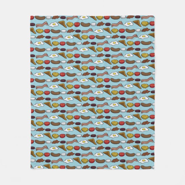 Fried Breakfast Fleece Blanket (Front)
