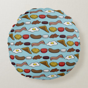 Fried Breakfast Round Cushion