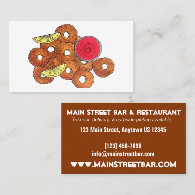 Fried Calamari Rings Italian Food Appetizer Foodie Business Card (Front/Back)