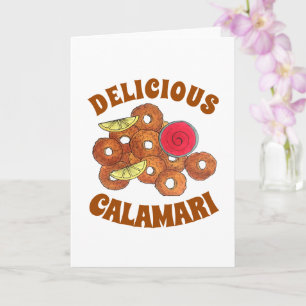 Fried Calamari Rings Italian Food Appetizer Foodie Card