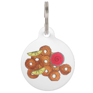 Fried Calamari Rings Italian Food Appetizer Foodie Pet Tag
