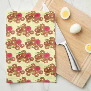 Fried Calamari Rings Italian Food Appetizer Foodie Tea Towel