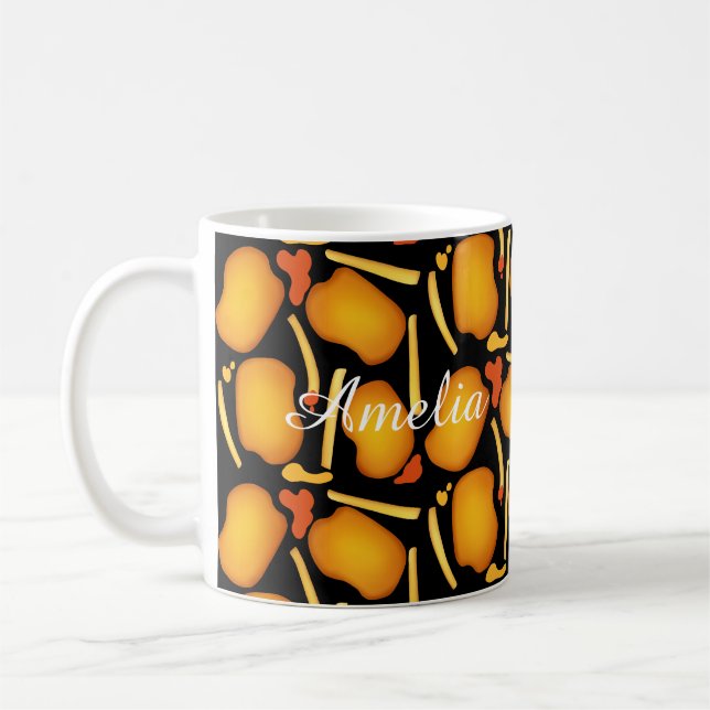 Fried Chicken Bites And Potato Fries Coffee Mug (Left)