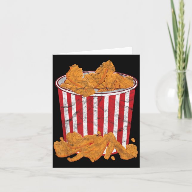 Fried Chicken Bucket Funny Halloween Costume Card (Front)