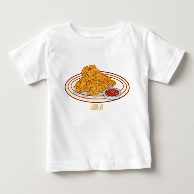 Fried chicken cartoon illustration baby T-Shirt (Front)