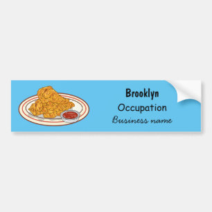 Fried chicken cartoon illustration bumper sticker