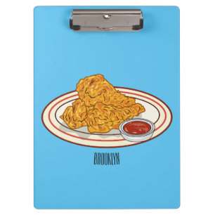 Fried chicken cartoon illustration clipboard