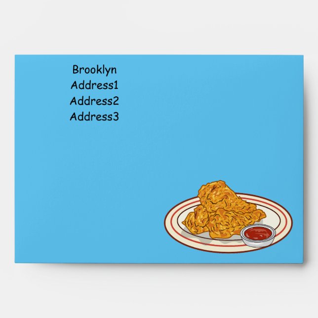 Fried chicken cartoon illustration envelope (Front)