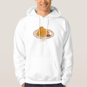 Fried chicken cartoon illustration hoodie