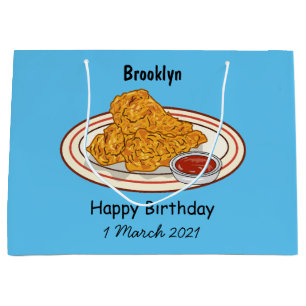 Fried chicken cartoon illustration large gift bag