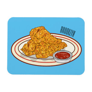 Fried chicken cartoon illustration magnet