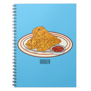 Fried chicken cartoon illustration notebook