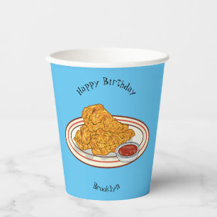 Fried chicken cartoon illustration paper cups