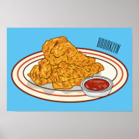 Fried chicken cartoon illustration