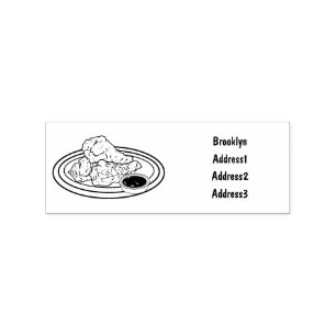 Fried chicken cartoon illustration rubber stamp